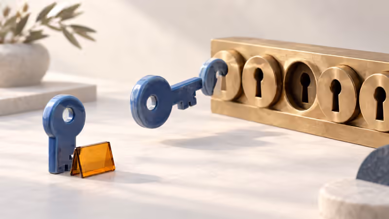 One available place in a row of occupied compartments is approached by two separate project tokens.